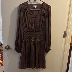 Nine West Chocolate Long Sleeve Dress